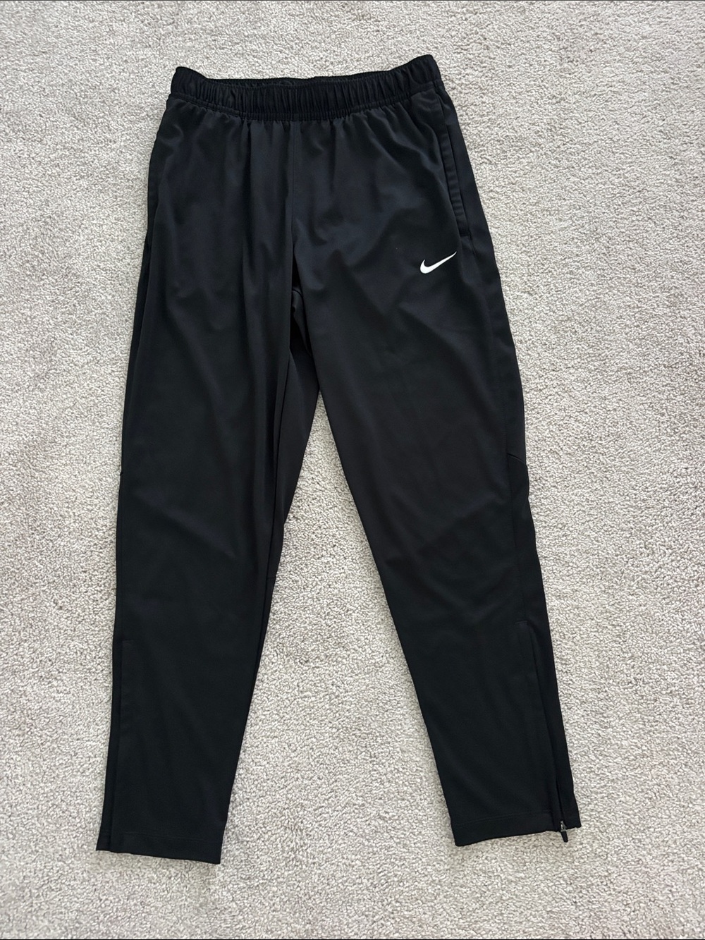 Nike Black Mens Athletic Joggers with White Swoosh